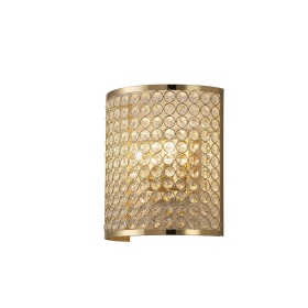 Ava French Gold Crystal Wall Lights Diyas Flush Wall Lights